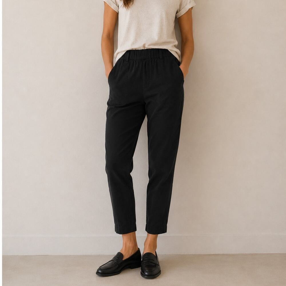 Isabel Marant Black Cropped Tapered Pants Casual Luxury Trousers size 1/small